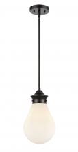  414-1S-BK-8W - Genesis - 1 Light - 8 inch - Matte Black - Cord hung - Mini Pendant