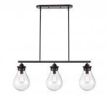  414-3I-BK-G4144-8 - Genesis - 3 Light - 39 inch - Matte Black - Cord hung - Island Light