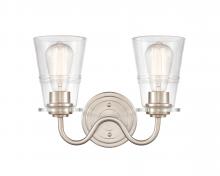  421-2W-SN-CL - Scarlett - 2 Light - 14 inch - Satin Nickel - Bath Vanity Light