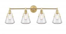  422-4W-SB-G4224-7 - Luna - 4 Light - 40 inch - Satin Brass - Bath Vanity Light