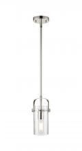  423-1S-PN-G423-7SDY - Pilaster II Cylinder - 1 Light - 7 inch Long Glass - Polished Nickel - Pendant