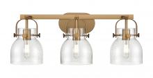  423-3W-BB-G412-6SDY - Pilaster II Bell - 3 Light - 27 inch - Brushed Brass - Bath Vanity Light