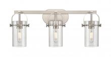  423-3W-SN-G423-7SDY - Pilaster - 3 Light - 24 inch - Brushed Satin Nickel - Bath Vanity Light