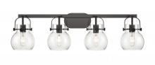  423-4W-BK-G410-6SDY - Pilaster II Sphere - 4 Light - 37 inch - Matte Black - Bath Vanity Light