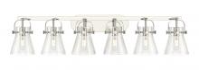  423-6W-PN-G411-6SDY - Pilaster II Cone - 6 Light - 46 inch - Polished Nickel - Bath Vanity Light