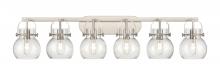  423-6W-SN-G410-6SDY - Pilaster II Sphere - 6 Light - 46 inch - Satin Nickel - Bath Vanity Light