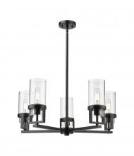  426-5CR-BK-G426-8CL - Utopia - 5 Light - 24 inch - Matte Black - Chandelier