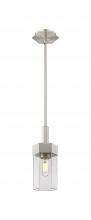  427-1S-SN-G427-9CL - Claverack - 1 Light - 6 inch - Satin Nickel - Pendant