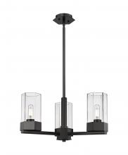  427-3CR-BK-G427-9CL - Claverack - 3 Light - 22 inch - Matte Black - Pendant