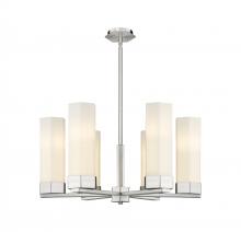  427-6CR-SN-G427-14WH - Claverack - 6 Light - 28 inch - Satin Nickel - Chandelier