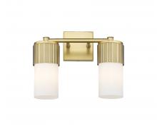  428-2W-BB-G428-7WH - Bolivar - 2 Light - 14 inch - Brushed Brass - Bath Vanity Light