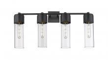  428-4W-BK-G428-12CL - Bolivar - 4 Light - 31 inch - Matte Black - Bath Vanity Light