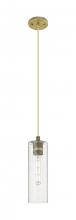  434-1P-BB-G434-12SDY - Crown Point - 1 Light - 5 inch - Brushed Brass - Pendant