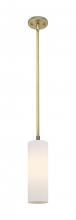  434-1S-BB-G434-12WH - Crown Point - 1 Light - 5 inch - Brushed Brass - Pendant