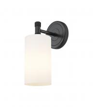  434-1W-BK-G434-7WH - Crown Point - 1 Light - 5 inch - Matte Black - Sconce