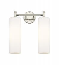  434-2W-PN-G434-12WH - Crown Point - 2 Light - 14 inch - Polished Nickel - Bath Vanity Light