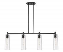  434-4I-BK-G434-12CL - Crown Point - 4 Light - 44 inch - Matte Black - Island Light