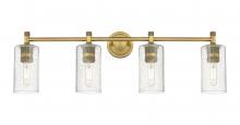  434-4W-BB-G434-7SDY - Crown Point - 4 Light - 34 inch - Brushed Brass - Bath Vanity Light