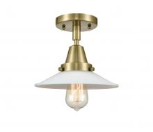  447-1C-AB-G1 - Halophane - 1 Light - 9 inch - Antique Brass - Flush Mount