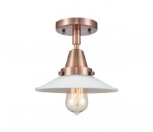  447-1C-AC-G1 - Halophane - 1 Light - 9 inch - Antique Copper - Flush Mount