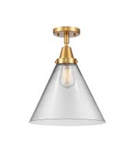  447-1C-SG-G42-L - Cone - 1 Light - 12 inch - Satin Gold - Flush Mount