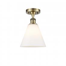  516-1C-AB-GBC-81 - Berkshire - 1 Light - 8 inch - Antique Brass - Semi-Flush Mount