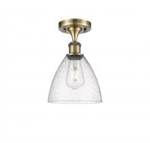  516-1C-AB-GBD-754 - Bristol - 1 Light - 8 inch - Antique Brass - Semi-Flush Mount