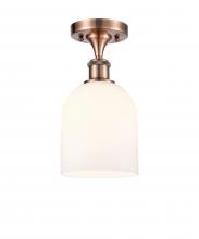  516-1C-AC-G558-6GWH - Bella - 1 Light - 6 inch - Antique Copper - Semi-Flush Mount