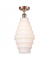  516-1C-AC-G671-8 - Cascade - 1 Light - 8 inch - Antique Copper - Semi-Flush Mount