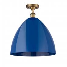  516-1C-BB-MBD-16-BL - Plymouth - 1 Light - 16 inch - Brushed Brass - Semi-Flush Mount