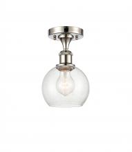  516-1C-PN-G124-6 - Athens - 1 Light - 6 inch - Polished Nickel - Semi-Flush Mount