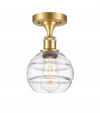  516-1C-SG-G556-6CL - Rochester - 1 Light - 6 inch - Satin Gold - Semi-Flush Mount