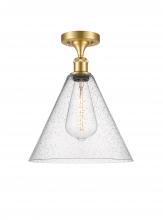  516-1C-SG-GBC-124 - Berkshire - 1 Light - 12 inch - Satin Gold - Semi-Flush Mount