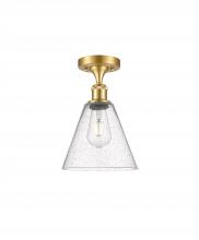  516-1C-SG-GBC-84 - Berkshire - 1 Light - 8 inch - Satin Gold - Semi-Flush Mount