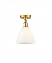  516-1C-SG-GBD-751 - Bristol - 1 Light - 8 inch - Satin Gold - Semi-Flush Mount