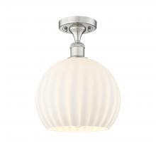  516-1C-SN-G1217-10WV - White Venetian - 1 Light - 10 inch - Brushed Satin Nickel - Semi-Flush Mount