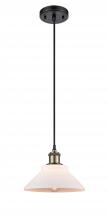  516-1P-BAB-G131 - Orwell - 1 Light - 8 inch - Black Antique Brass - Cord hung - Mini Pendant