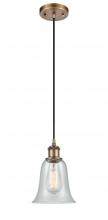  516-1P-BB-G2812 - Hanover - 1 Light - 6 inch - Brushed Brass - Cord hung - Mini Pendant