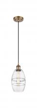  516-1P-BB-G557-6CL - Vaz - 1 Light - 6 inch - Brushed Brass - Cord hung - Mini Pendant