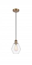  516-1P-BB-G652-6 - Cindyrella - 1 Light - 6 inch - Brushed Brass - Cord hung - Mini Pendant