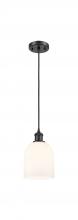  516-1P-BK-G558-6GWH - Bella - 1 Light - 6 inch - Matte Black - Cord hung - Mini Pendant