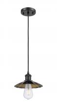  516-1P-BK-M17-BK - Scallop - 1 Light - 8 inch - Matte Black - Cord Hung - Mini Pendant