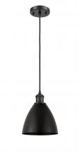  516-1P-BK-MBD-75-BK - Bristol - 1 Light - 8 inch - Matte Black - Cord hung - Mini Pendant