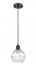  516-1P-OB-G1213-6 - Athens Deco Swirl - 1 Light - 6 inch - Oil Rubbed Bronze - Cord hung - Mini Pendant