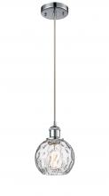  516-1P-PC-G1215-6 - Athens Water Glass - 1 Light - 6 inch - Polished Chrome - Cord hung - Mini Pendant