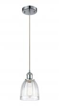  516-1P-PC-G442 - Brookfield - 1 Light - 6 inch - Polished Chrome - Cord hung - Mini Pendant