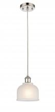  516-1P-PN-G411 - Dayton - 1 Light - 6 inch - Polished Nickel - Cord hung - Mini Pendant