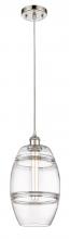  516-1P-PN-G557-8CL - Vaz - 1 Light - 8 inch - Polished Nickel - Cord hung - Mini Pendant