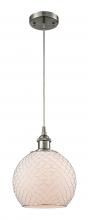  516-1P-SN-G121-8CSN - Farmhouse Chicken Wire - 1 Light - 8 inch - Brushed Satin Nickel - Cord hung - Mini Pendant