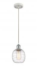  516-1P-WPC-G1013 - Belfast - 1 Light - 6 inch - White Polished Chrome - Cord hung - Mini Pendant